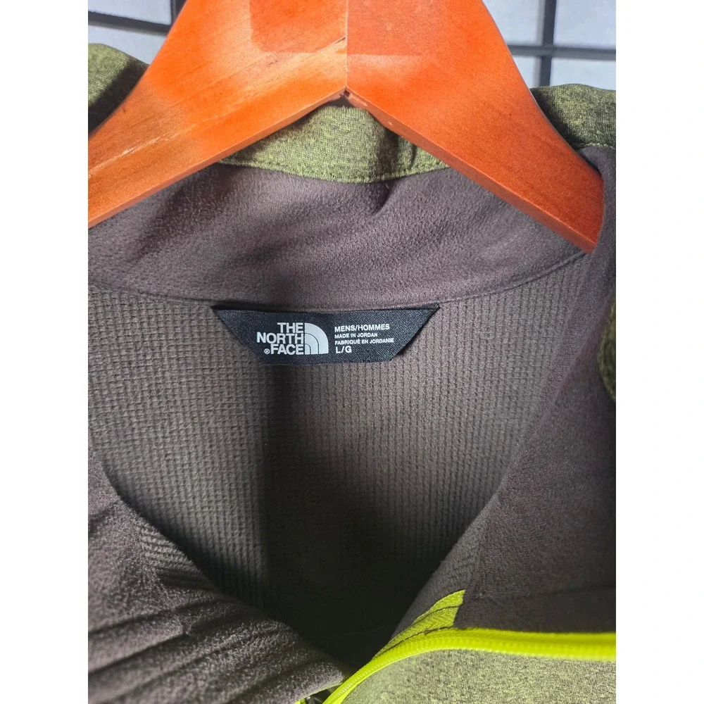 The North Face Mens WindWall Vest Heather Olive Green Full Zip Fleece Lined L